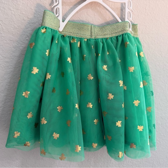 Cat & Jack Green and Gold Mini Skirt St Patrick’s Day Size XS 4-5 Clover - Picture 1 of 4